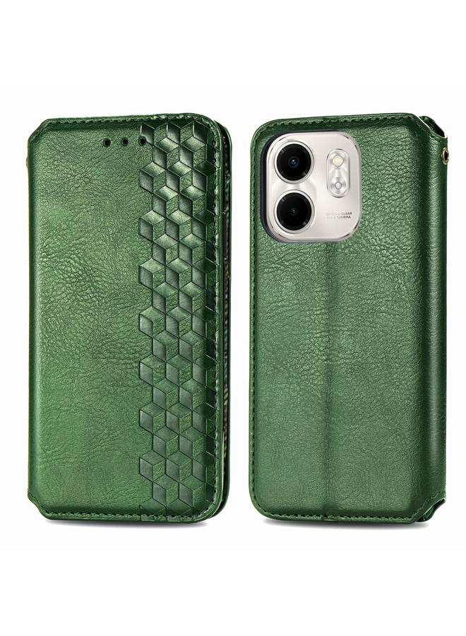 اس-توب جراب لهاتف Infinix Smart 9، جراب جلدي مغناطيسي مضغوط بشبكة مكعبة - Image 2