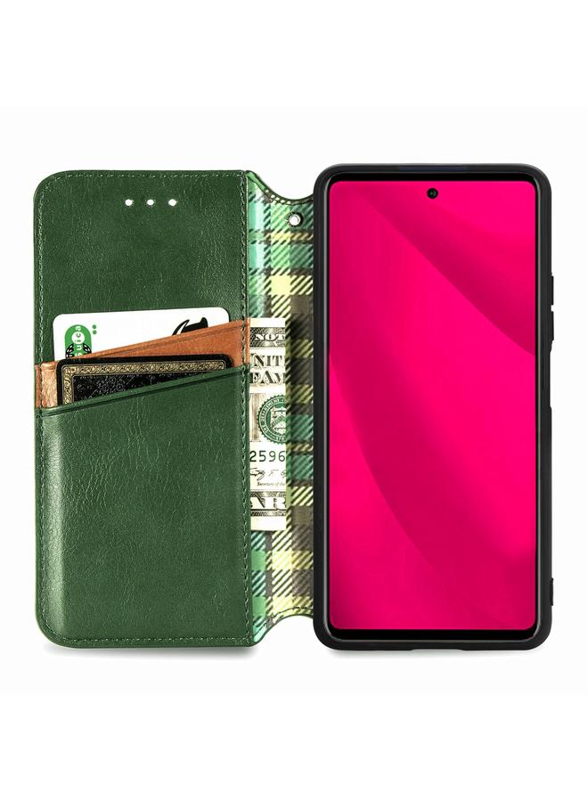 اس-توب جراب لهاتف Infinix Smart 9، جراب جلدي مغناطيسي مضغوط بشبكة مكعبة - Image 3