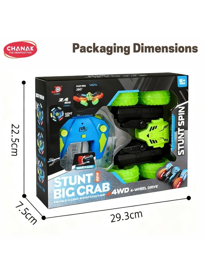 Chanak Stunt Big Crab 4Wd 2.4Ghz Remote Control, Car 360° Rotation Rc Stunt Car With Flashing Lights, Dual-Sided Drive Off-Road Vehicl, Rechargeable Toy Car For Kids (Color as per Availability) - Image 3