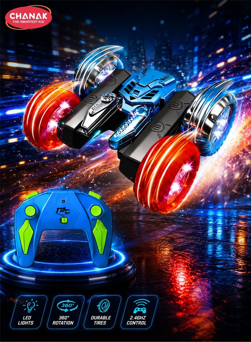 Chanak Stunt Big Crab 4Wd 2.4Ghz Remote Control, Car 360° Rotation Rc Stunt Car With Flashing Lights, Dual-Sided Drive Off-Road Vehicl, Rechargeable Toy Car For Kids (Color as per Availability) - Image 1
