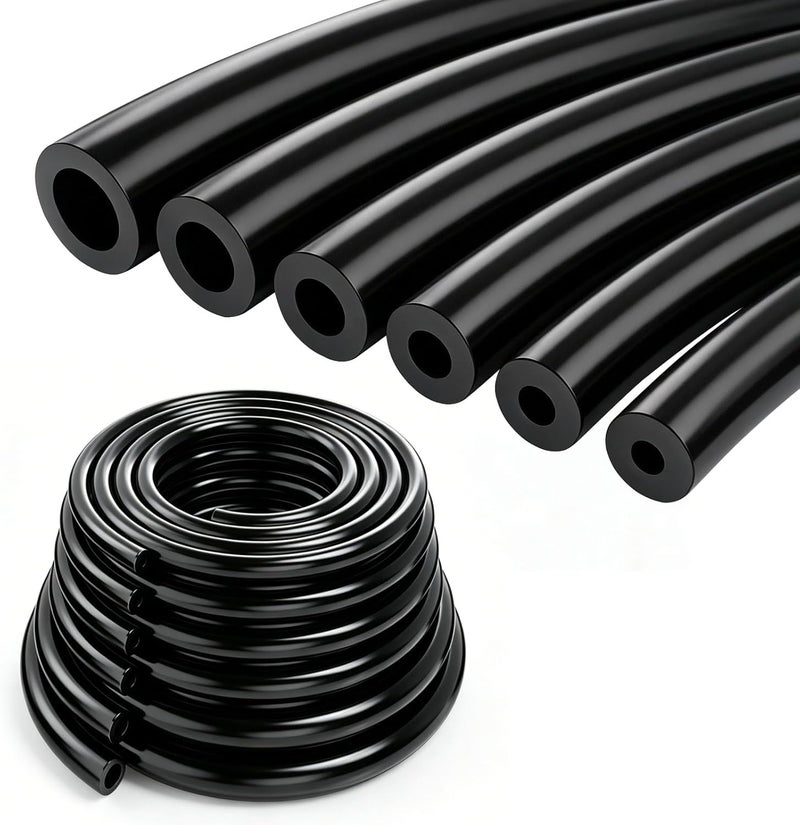 Tnisesm 6.6 FT Vacuum Hose Automotive 1/8" 5/32" 3/16" 1/4" 5/16" 3/8"ID 6 Values 130PSI High Performance Silicone Vacuum Hose line Kit - Image 1