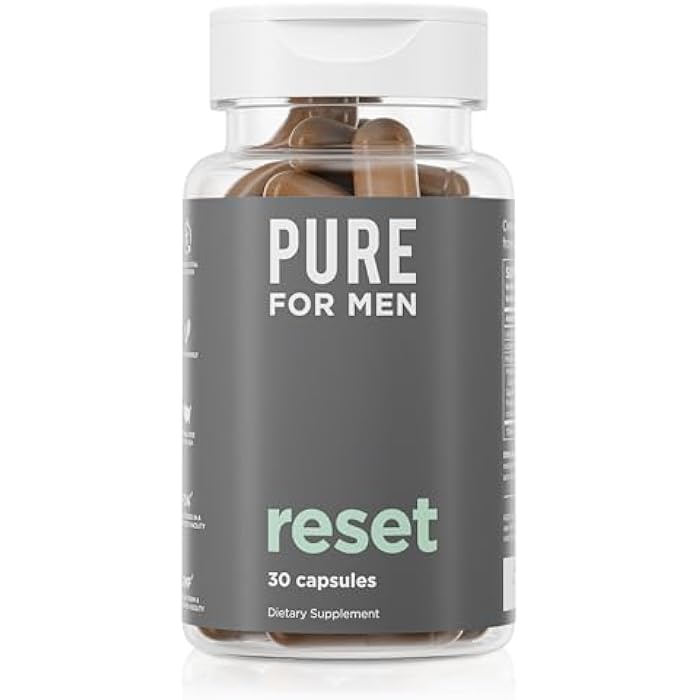 Pure for Men Detox Supplement, Reset | Promotes Digestive & Gut Health, Helps Remove Toxins & Supports Immune System, Colon Cleanse | 30 Capsules - Image 1