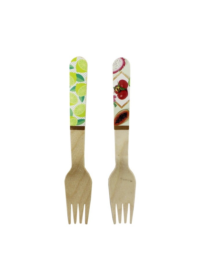 PARTY FUN Natural Bamboo Fork 100% Biodegradable Compostable Eco Friendly Renewable Pack Of 16pcs - Image 1