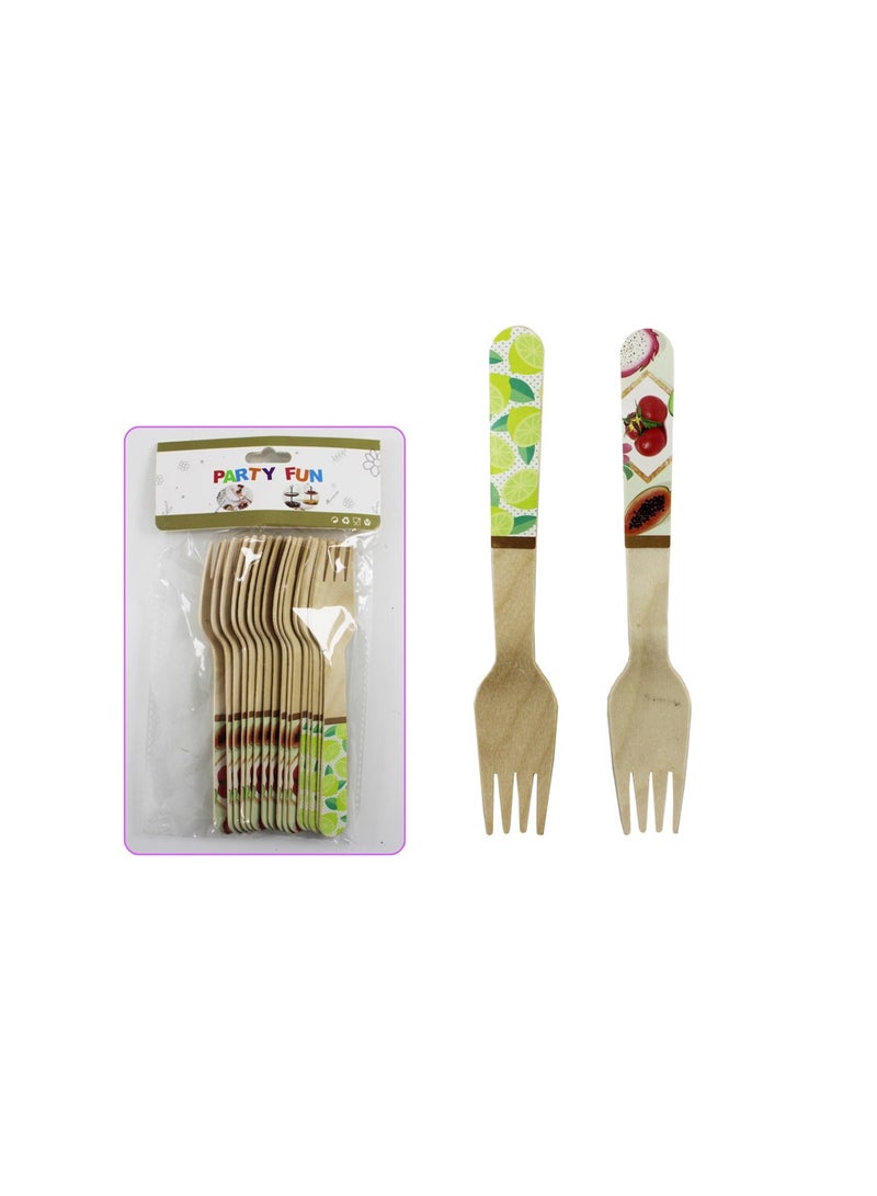 PARTY FUN Natural Bamboo Fork 100% Biodegradable Compostable Eco Friendly Renewable Pack Of 16pcs - Image 2
