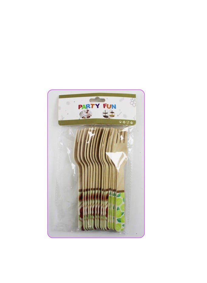 PARTY FUN Natural Bamboo Fork 100% Biodegradable Compostable Eco Friendly Renewable Pack Of 16pcs - Image 3