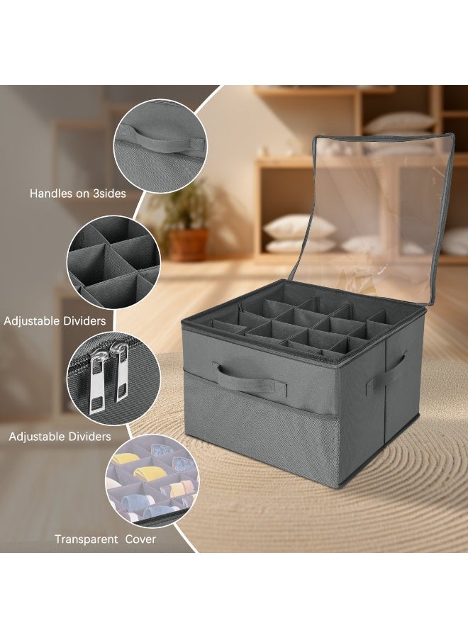 Foldable Shoe Storage Box for 16 Pairs – Space-Saving Shoe Organizer with Transparent Zipper Cover, Adjustable Dividers & Carry Handles – Closet Shoe Rack for Wardrobe, Bedroom, and Entryway - Image 4