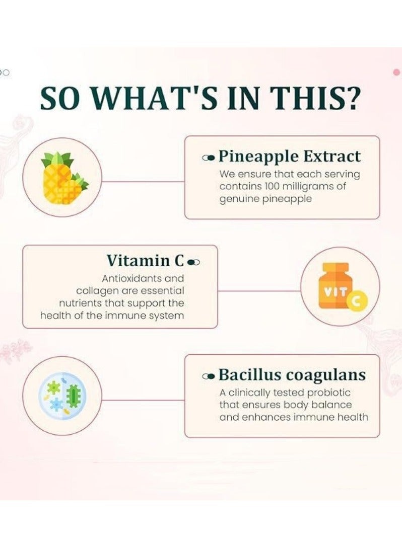 VITAL Feminine Balance Gummies Pineapple Natural Ingredients, Gentle and Effective Easy to Carry Optimize PH Balance (1Bags/60Grain),For Women Of All Ages And Lifestyles，Gluten-Free, Vegan, Hawaiian Pineapple Flavor - Image 3