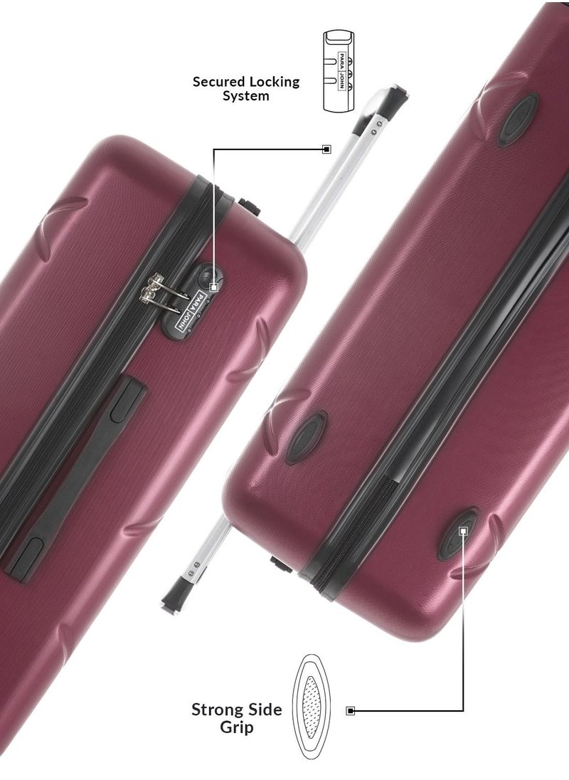 PARAJOHN - 3-Piece Hard Side ABS Spinner Luggage Trolley Set 20/24/28 Inch Burgundy - Image 1
