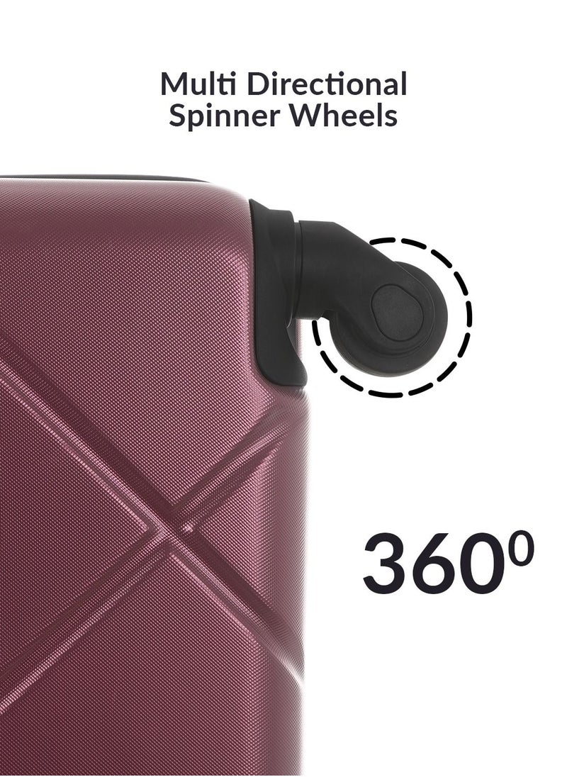 PARAJOHN - 3-Piece Hard Side ABS Spinner Luggage Trolley Set 20/24/28 Inch Burgundy - Image 1