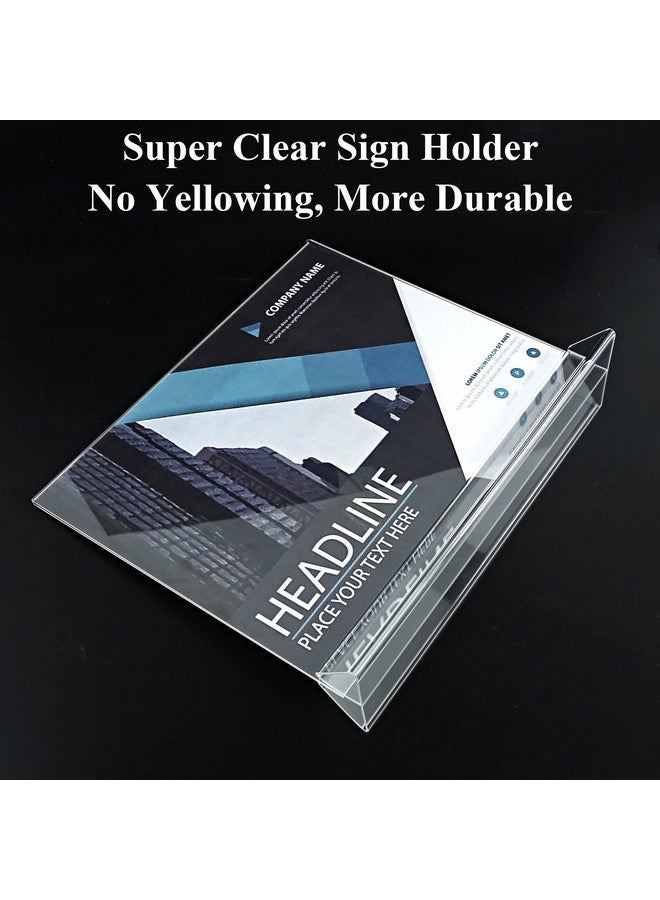 Seencool Horizontal Acrylic Sign Holder 8.5 x 11 - Double Sided T Shape Menu Table Stands, Plastic Paper Flyer Display Stand, Clear Picture Photo Frames for Wedding, Office, Store, Restaurant (6 Pack) - Image 3