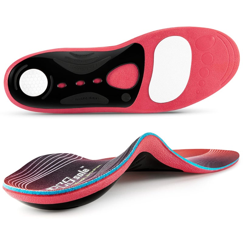 PCSsole PCSsole Heavy Duty Support Pain Relief Insoles 220 lbs High Arch Support Insoles with Comfort Gel for Men and WomenFlat Feet Orthotic InsertWork Boot Insoles for Plantar FasciitisFoot Pain 