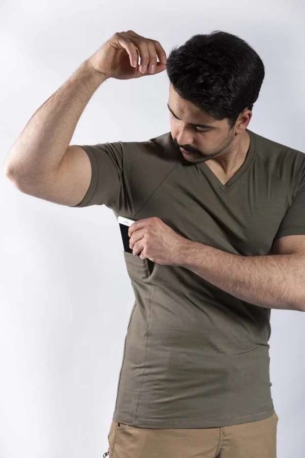 فاف وير Tactical Outdoor Casual T-Shirt Men's Short Sleeve Cotton Elastane Flexible Sweat Absorbent TTHIN03