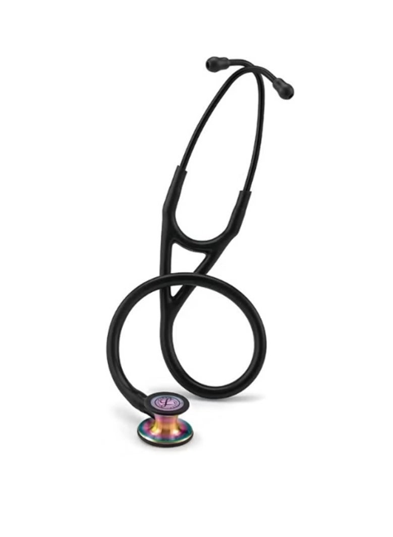 3M Littmann 3M™ Littmann® Cardiology IV™ Diagnostic Stethoscope with free laser engraving (Black - Rainbow 6165) - Image 2
