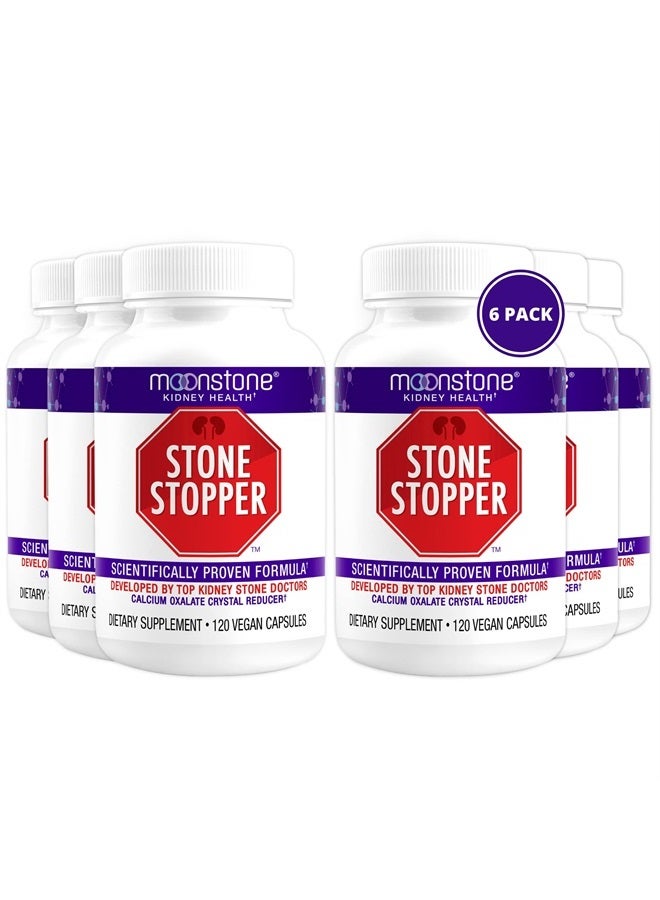 Moonstone كبسولات مانعة لحصى الكلى - تنظيف ودعم الكلى لمنع الحصى، صحة الكلى ومكملات إزالة السموم، بديل تشانكا بيدرا، توازن الرقم الهيدروجيني، تم تطويره بواسطة أطباء الكلى (6 عبوات) - Image 1
