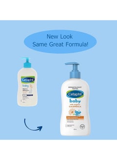 Cetaphil Baby Gentle Cleanser Moisturizer Foaming Wash and Shampoo with Organic Calendula and Aloe Vera 400ml  - Image 2