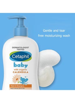 Cetaphil Baby Gentle Cleanser Moisturizer Foaming Wash and Shampoo with Organic Calendula and Aloe Vera 400ml  - Image 4