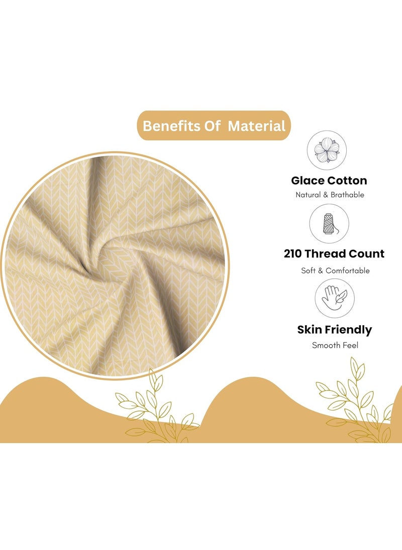 RD TREND RD TREND Presents Luxurious Glace Cotton Super Soft 210 TC 360 Elastic Fitted Bedsheet King Size 78X72X8 Inch with 2 Pillow Covers Color BeigePatternSolid  - Image 4