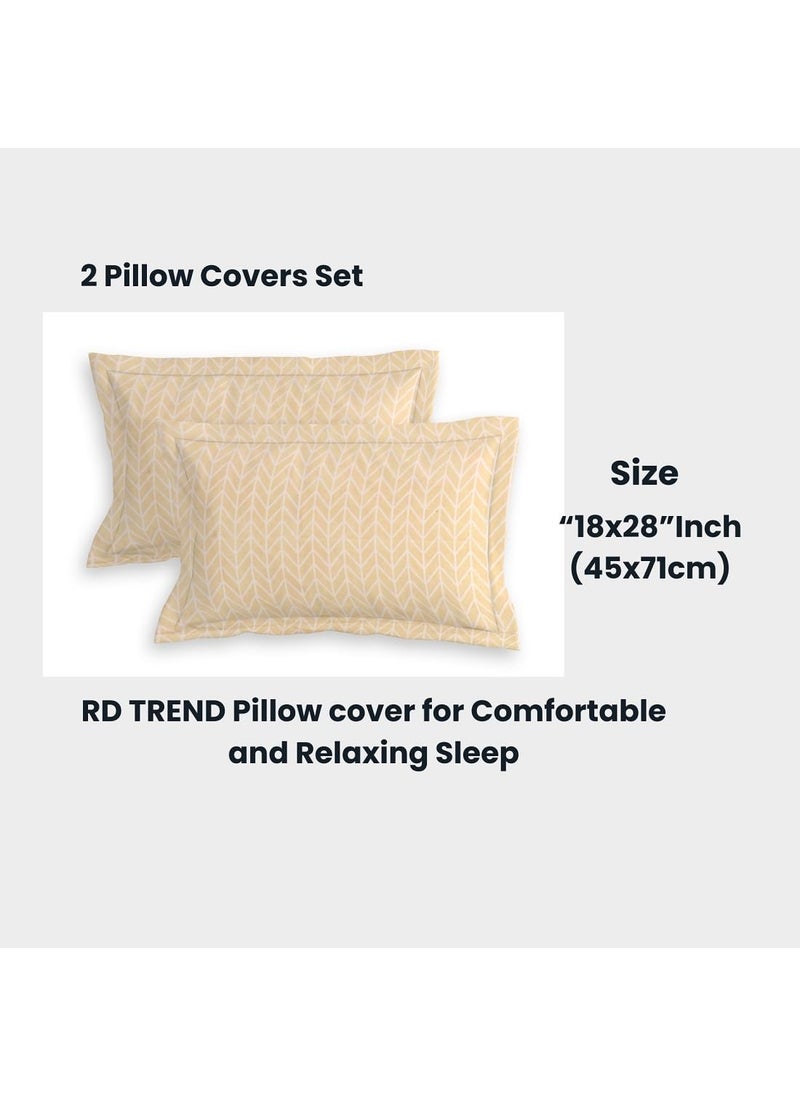 RD TREND RD TREND Presents Luxurious Glace Cotton Super Soft 210 TC 360 Elastic Fitted Bedsheet King Size 78X72X8 Inch with 2 Pillow Covers Color BeigePatternSolid  - Image 3