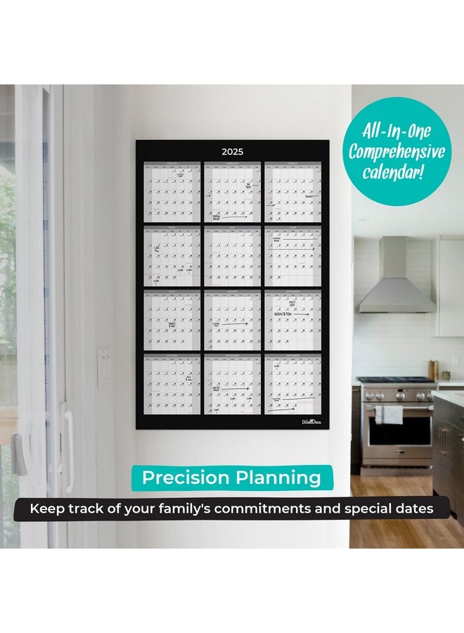 WallDeca Large Dry Erase Calendar For Wall - 2025 Wall Calendar Dry Erase Monthly Yearly Planner - Laminated White Board Calendar Sheet - Horizontal/Vertical Layout - 24" X 36" Dry Erase Wall Calendar  - Image 3
