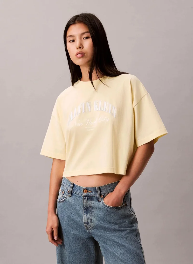 Cropped Varsity Logo T-Shirt