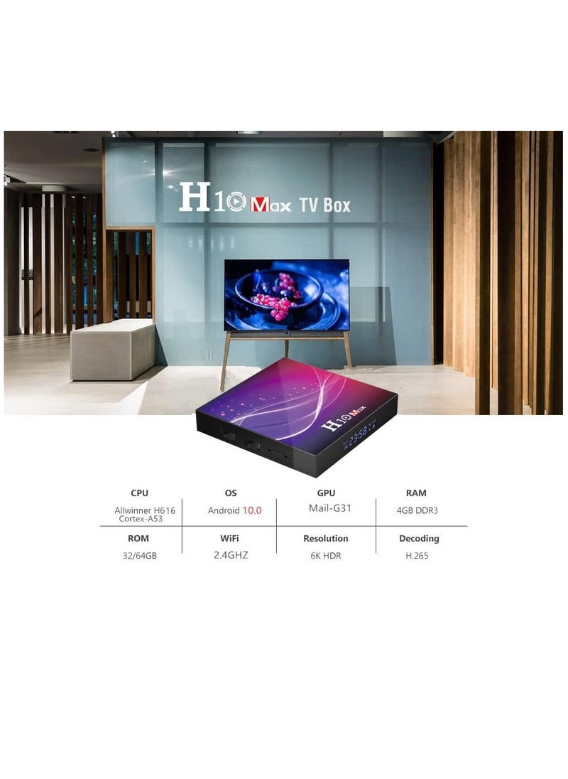 H10 Max - Tv Box Android X96Q Allwinner H313 Quad Core 4K Smart Android Tv 2.4G Wifi X96 Q 2G Ram -16G Rom Black - Image 1