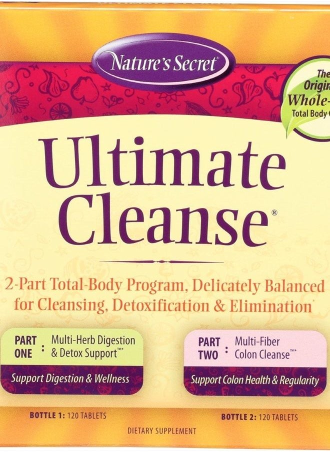 Nature's Secret Ultimate Cleanse by Nature's Secret | Cleansing, Detoxification & Elimination, Two 120 Tablet Bottles 