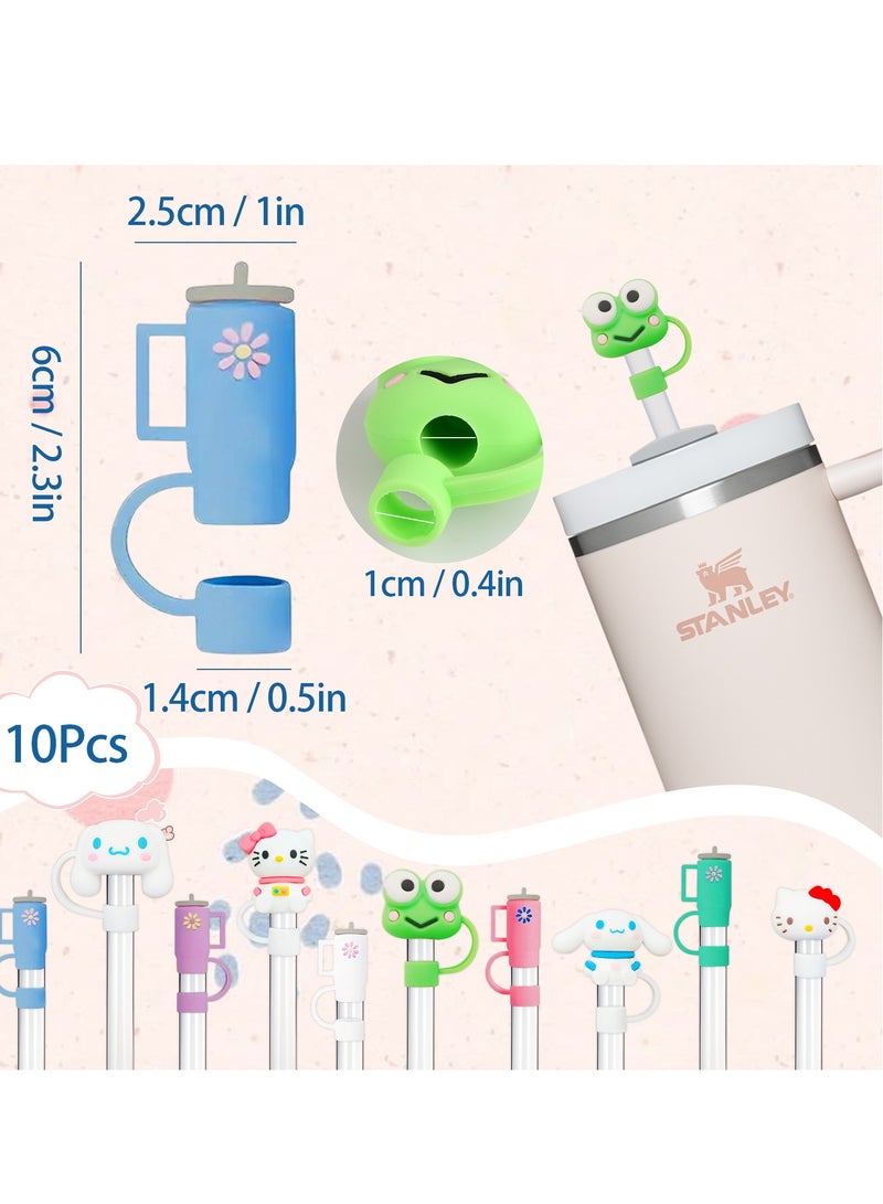 10-Count Silicone Straw Caps Compatible with Stanley Cup, Fits 30&40 Oz Tumblers with Handles, 10mm/0.4in, Dust-Proof & Reusable, Essential Straw Lid Accessory Set  - Image 2