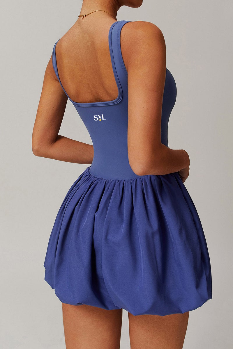 SVL Padel & Tennis Dress with Built-In Bra & Shorts - Blue - SVL - Image 4
