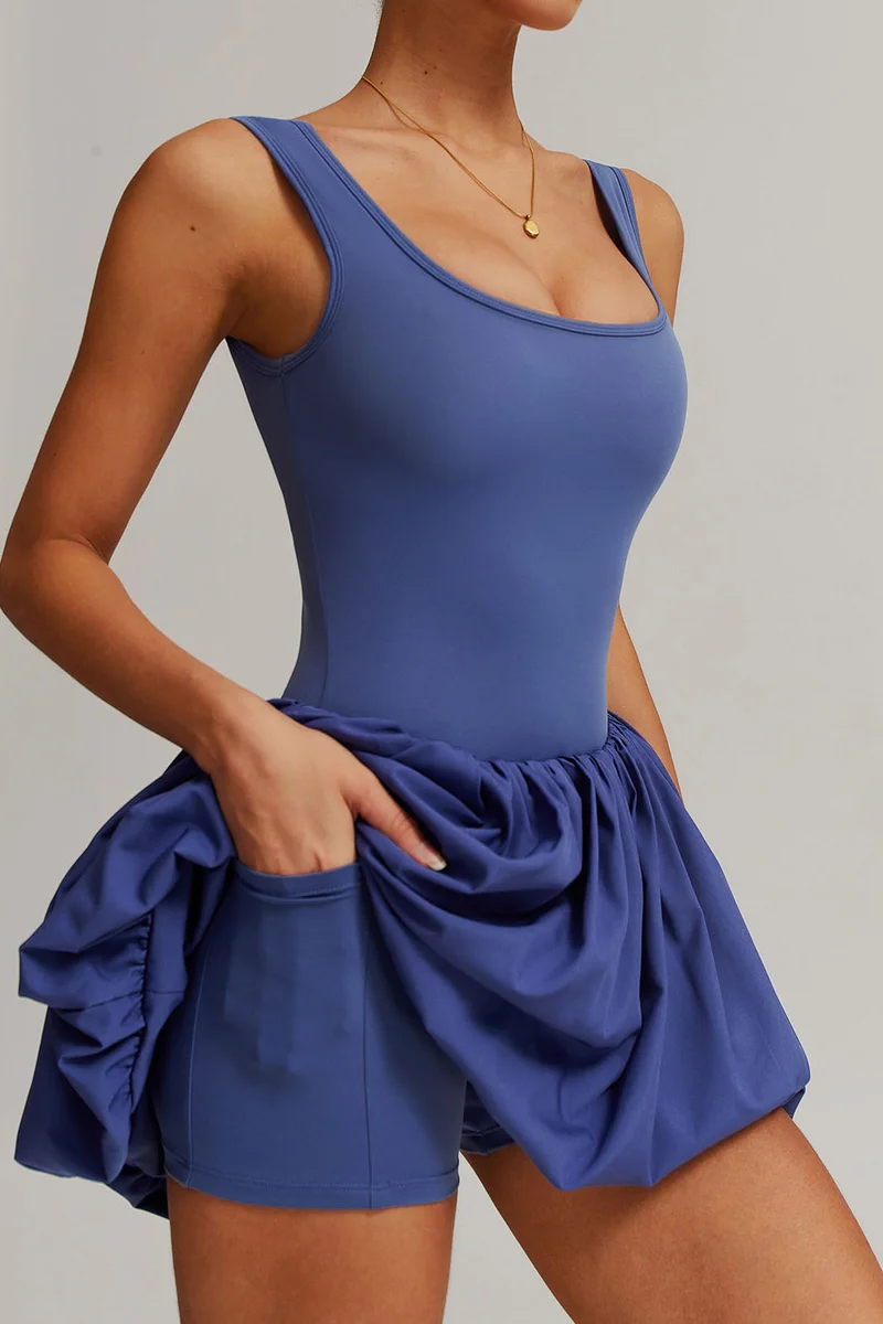 SVL Royal Blue Padel & Tennis Dress with Built-In Bra & Shorts - Blue - SVL for Women | Best Price UAE