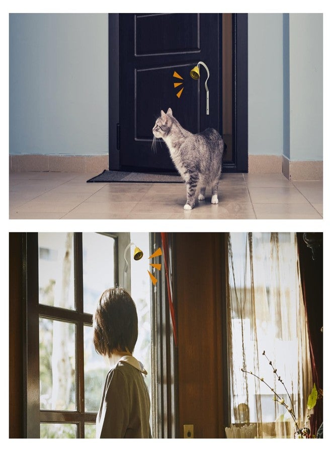 فلاين جرس باب معدني للكلاب (قطعتان)، جرس تدريب الكلاب لأصحاب المتاجر، يُثبت على الحائط لتزيين المنزل، جرس باب مدخل المتجر، جرس باب المتجر لتدريب الكلاب على قضاء حاجتها في المكان المخصص (أبيض) - Image 2