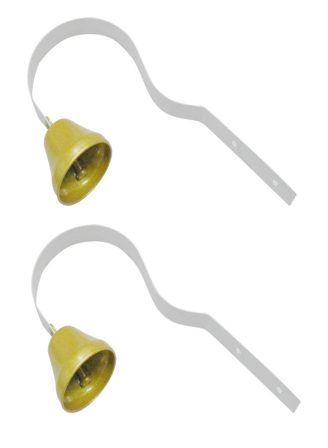 فلاين جرس باب معدني للكلاب (قطعتان)، جرس تدريب الكلاب لأصحاب المتاجر، يُثبت على الحائط لتزيين المنزل، جرس باب مدخل المتجر، جرس باب المتجر لتدريب الكلاب على قضاء حاجتها في المكان المخصص (أبيض) - Image 1