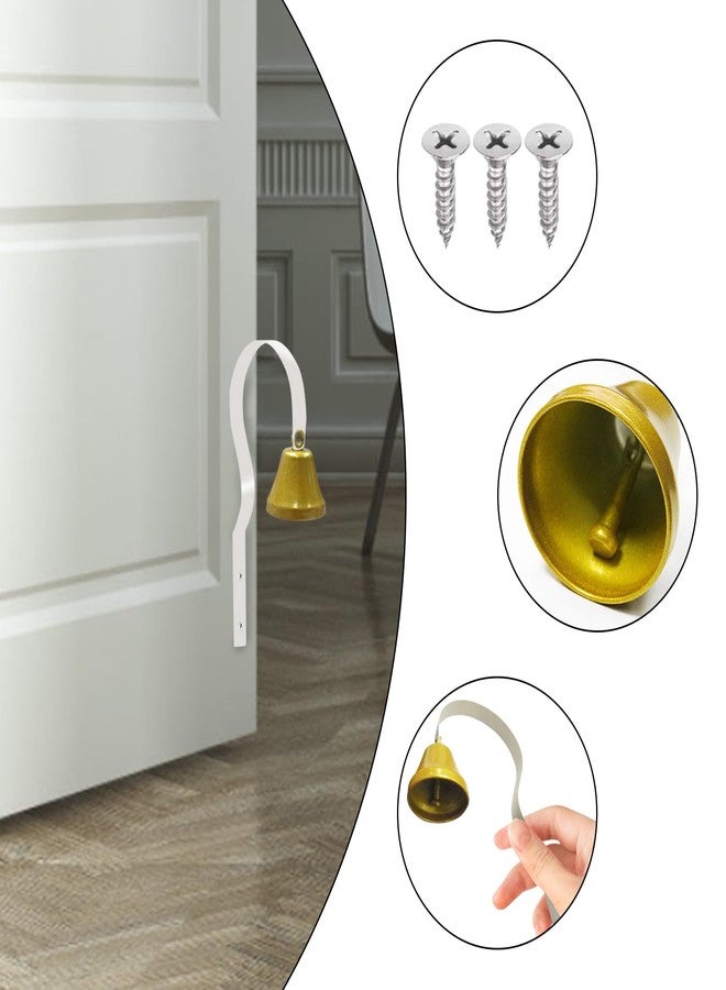 فلاين جرس باب معدني للكلاب (قطعتان)، جرس تدريب الكلاب لأصحاب المتاجر، يُثبت على الحائط لتزيين المنزل، جرس باب مدخل المتجر، جرس باب المتجر لتدريب الكلاب على قضاء حاجتها في المكان المخصص (أبيض) - Image 4