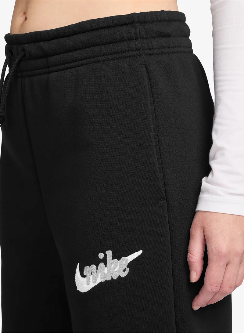 Nike Nsw Phoenix Fleece High-Rise Logo Wide-Leg Sweatpants