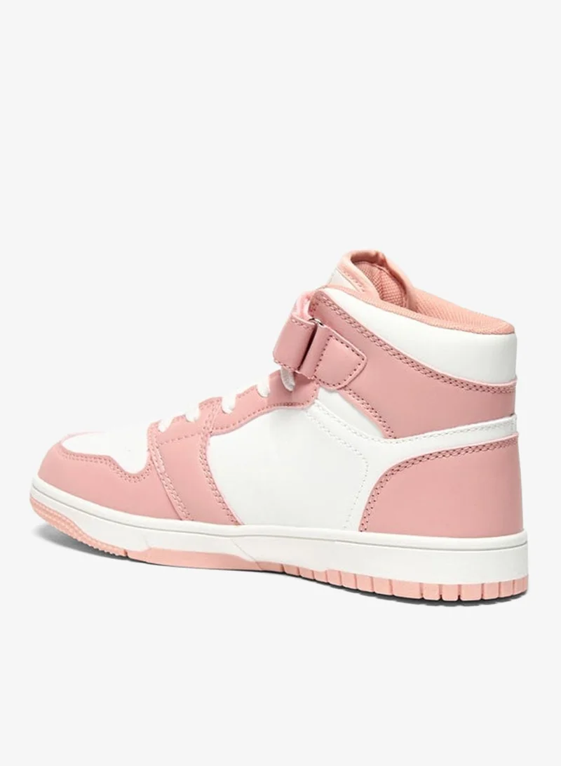 Oaklan by Shoexpress PINK Girls Panelled High-Top Sports Shoes With Hook And Loop Closure for Women | Best Price UAE