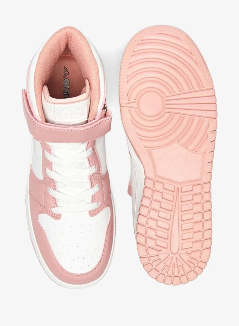 Oaklan by Shoexpress PINK Girls Panelled High-Top Sports Shoes With Hook And Loop Closure for Women | Best Price UAE