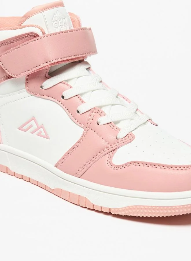 Oaklan By Shoexpress PINK Panelled High Top School Sneakers With Hook And Loop Closure for Women | Best Price UAE