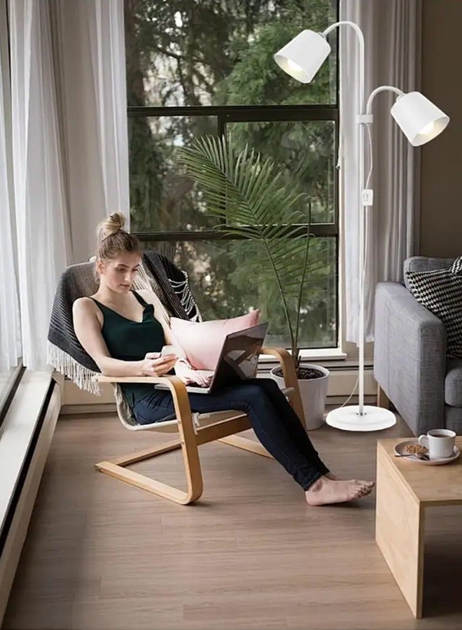 APEX LED Floor Lamp with Double Lights, Vertical Ground Lamp With Adjustable Reading Light, Standing Light for Living Room, Bedroom, Office - Image 3