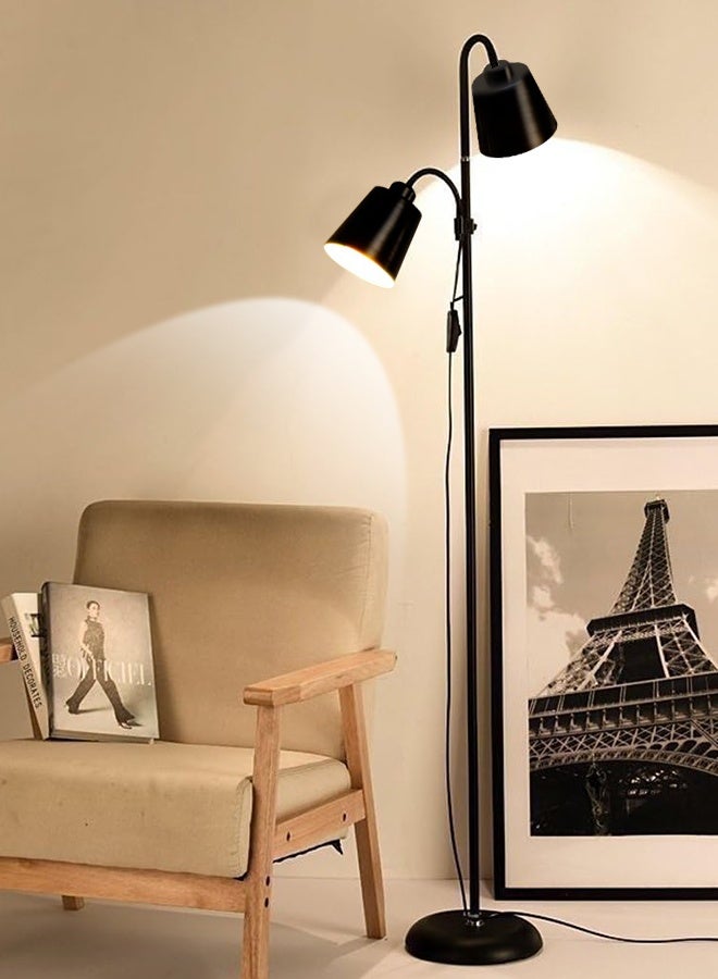 أبيكس مصباح أرضي LED بمصابيح إضاءة مزدوجة، مصباح أرضي عمودي بضوء قراءة قابل للتعديل، مصباح قائم لغرفة المعيشة وغرفة النوم والمكتب، - Image 5