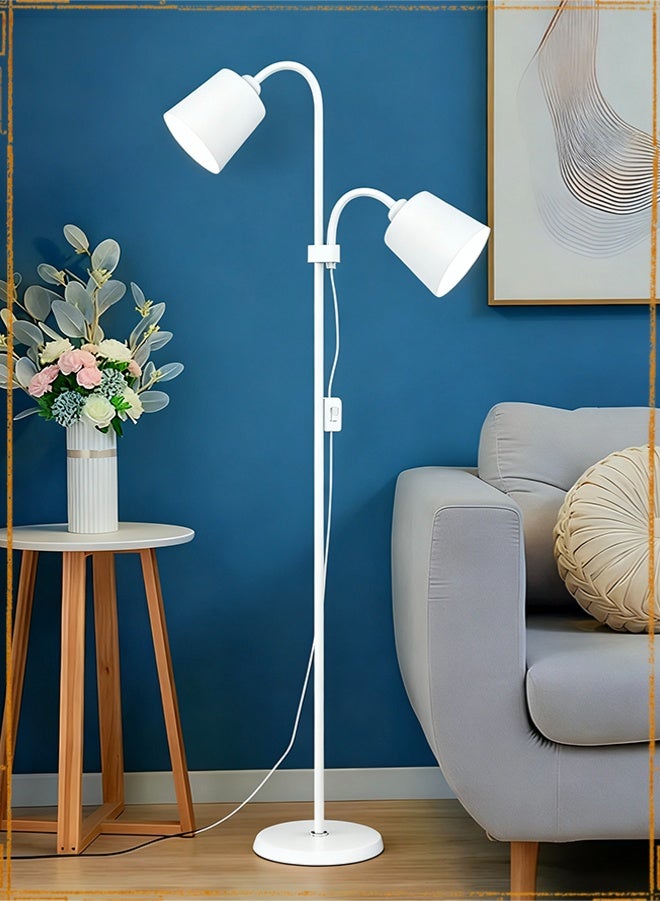 أبيكس مصباح أرضي LED بمصابيح إضاءة مزدوجة، مصباح أرضي عمودي بضوء قراءة قابل للتعديل، مصباح قائم لغرفة المعيشة وغرفة النوم والمكتب، - Image 1