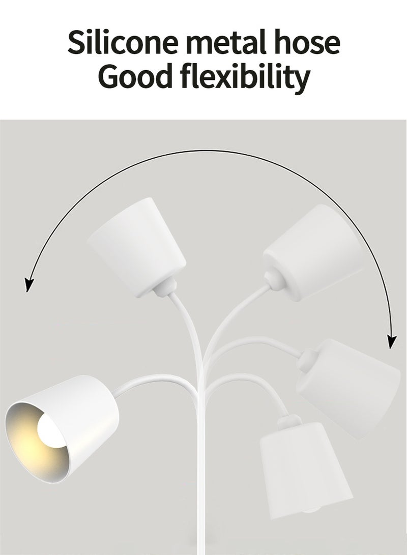 أبيكس مصباح أرضي LED بمصابيح إضاءة مزدوجة، مصباح أرضي عمودي بضوء قراءة قابل للتعديل، مصباح قائم لغرفة المعيشة وغرفة النوم والمكتب، - Image 3
