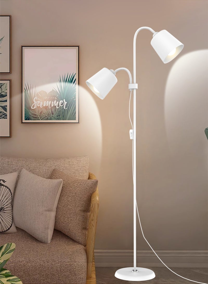 أبيكس مصباح أرضي LED بمصابيح إضاءة مزدوجة، مصباح أرضي عمودي بضوء قراءة قابل للتعديل، مصباح قائم لغرفة المعيشة وغرفة النوم والمكتب، - Image 2