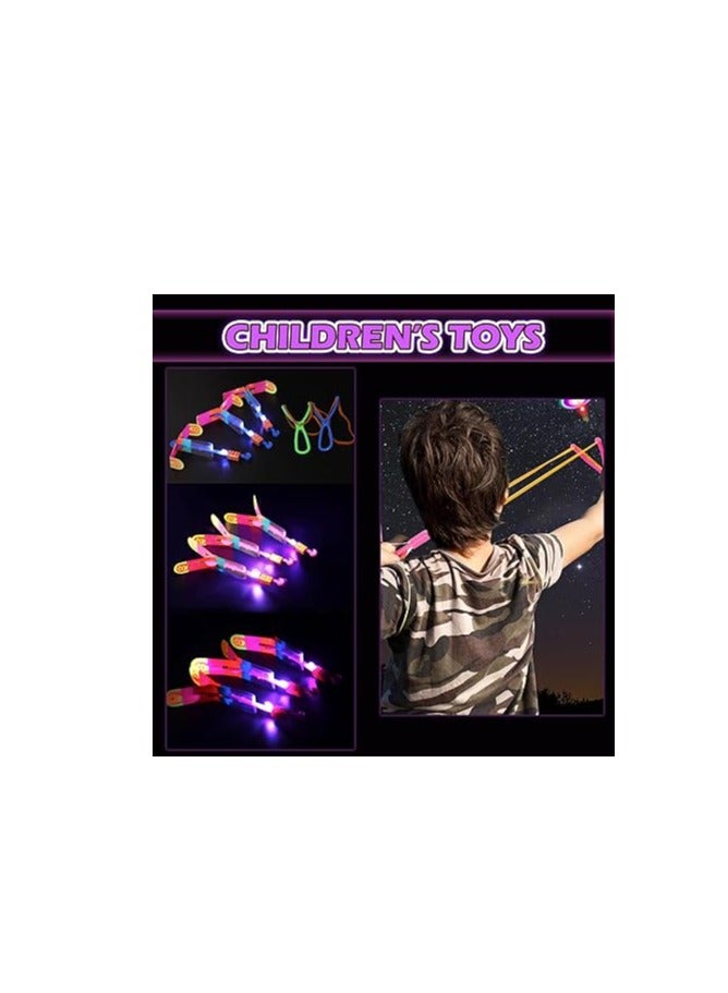 8PCS LED Helicopter Catapult Flying Toys | Party Return Gifts for Kids | Outdoor Camping Party Favors | Fun Slingshot Rocket Helicopter Toy for Boys & Girls - Image 2