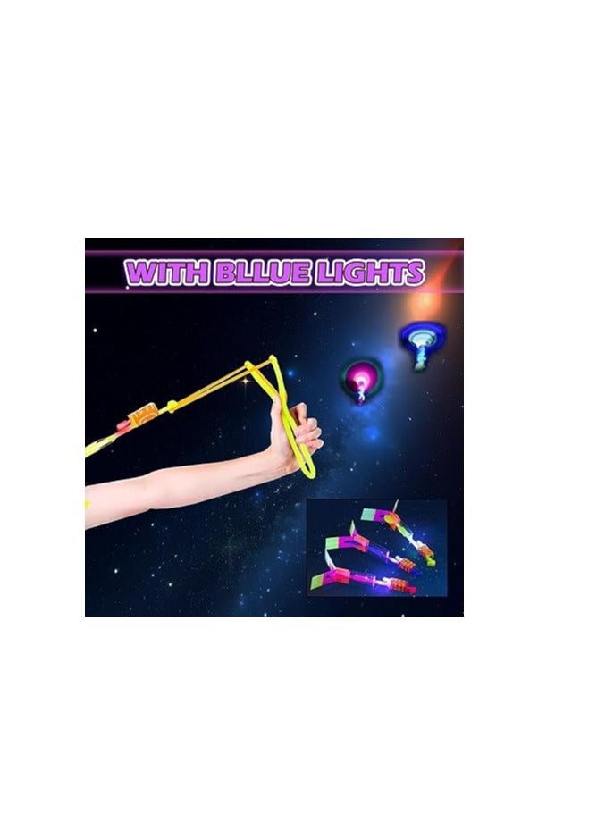 8PCS LED Helicopter Catapult Flying Toys | Party Return Gifts for Kids | Outdoor Camping Party Favors | Fun Slingshot Rocket Helicopter Toy for Boys & Girls - Image 4