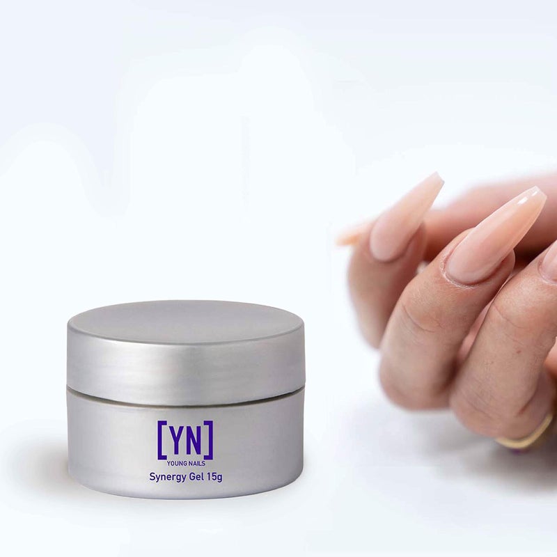 Young Nails Synergy Gel System, Building Gel - Hard Builder Gel, Superior Adhesion & Strength, Structured Nail Gel Builder - Build Gel, Clear, 15g - Image 5
