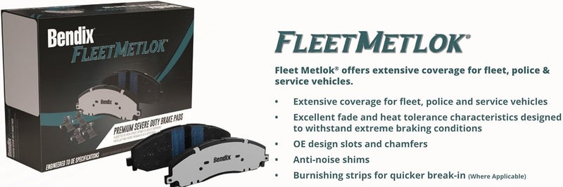 Bendix Fleet Metlok MKD757FM Semi-Metallic Rear Brake Pads for Ford Excursion 2005-2000, F-250 Super Duty 2004-1999, F-350 Super Duty 2004-1999 - Image 3
