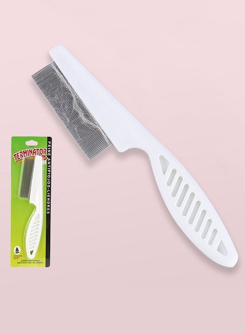 Generic Lice Combs, Stainless Steel Fine Tooth Comb Lice Comb Professional Head Lice Nit Removal Hair Comb for Kids Adults Pets Dog Long/Short Hair（white）  - Image 1