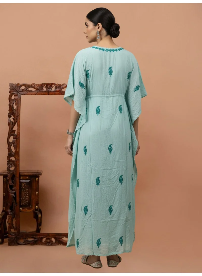 Alaya Hand Embroidered Chikankari Rayon Kaftan-AL3474