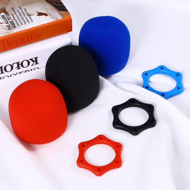 comfrt Wireless Microphone Handheld Microphone Windscreen Foam Cover and Anti- Roll Device Rubber Wireless Slip Holder Stand Roller Mic Microphone Covers - Image 5