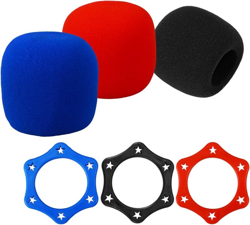 comfrt Wireless Microphone Handheld Microphone Windscreen Foam Cover and Anti- Roll Device Rubber Wireless Slip Holder Stand Roller Mic Microphone Covers - Image 1