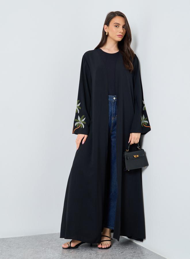تايك تو عباية مفتوحة بأكمام مطرزة - Image 1